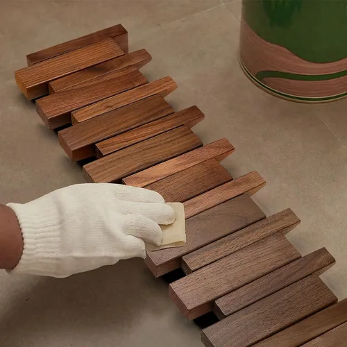 Miniatura 4 de Perchero de madera con 3 ganchos montado en la pared Perchero de pared de madera de nogal