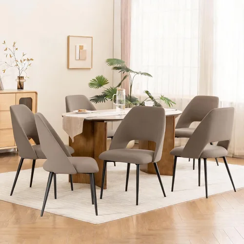 Miniatura 19 de Rowill Juego de 2 sillas de comedor tapizadas de mediados de siglo, modernas sillas de comedor, sillas de cocina, sillas decorativas con patas