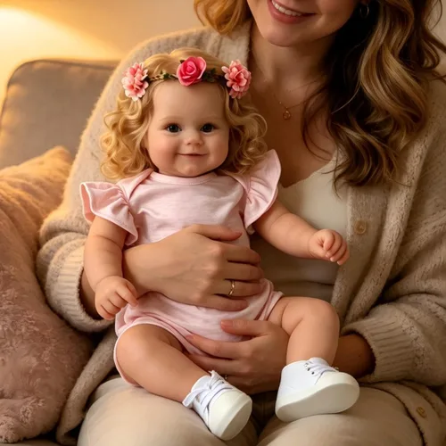 Miniatura 7 de iCradle Lovely Real Look Reborn Baby Doll Girl - Muñeca de silicona de 20 pulgadas con pelo rubio arraigado, juguete realista para niños pequeños a