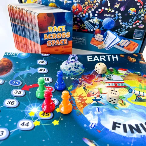 Miniatura 7 de QUOKKA Juego de Mesa Espacial para Niños de 8-12 años - Juego Familiar Educativo para Adolescentes y Adultos - 130 Tarjetas de Preguntas - Datos