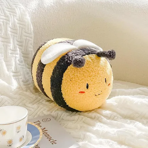 Miniatura 4 de Peluche de abejorro mullido de 13.9 pulgadas, pulshies de abeja de miel con cara linda y alas blancas, juguete de peluche de abejorro de abejorro