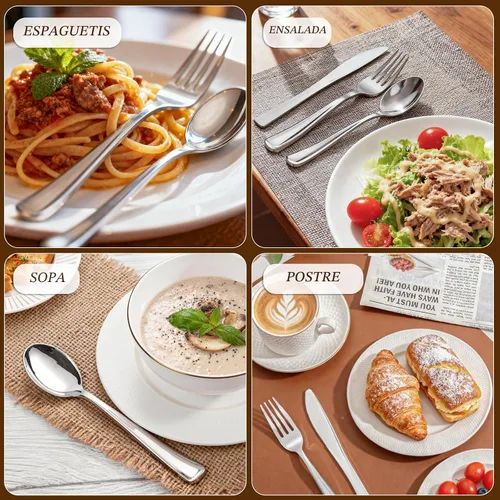 Miniatura 5 de WDF 300 cubiertos de plástico plateado, cubiertos de plástico resistentes, 100 tenedores, 100 cuchillos, 100 cucharas, cubiertos desechables Plata