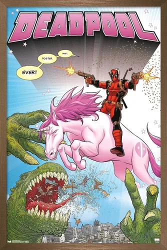 Miniatura 13 de Marvel Comics Deadpool - Póster de pared de unicornio, 34 pulgadas de largo x 22.4 pulgadas de ancho, paquete de póster y clip