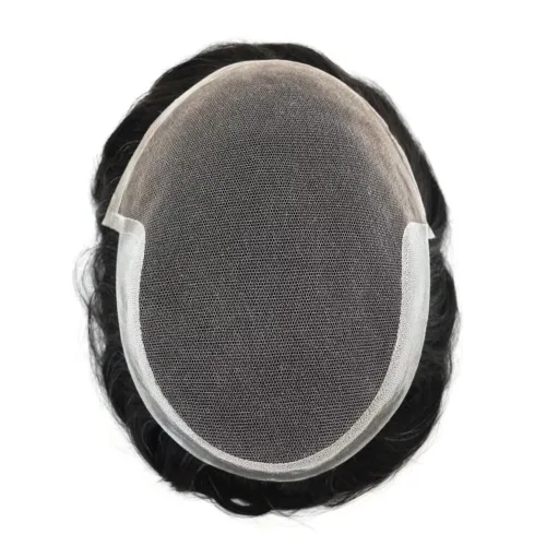 Miniatura 3 de FACE MIRACLE - Tupé frontal de encaje francés para hombres, sistema de reemplazo de cabello humano de encaje con pieza de pelo de poliuretano