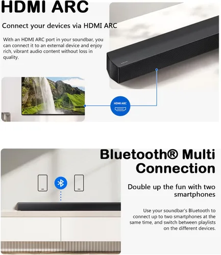 Miniatura 5 de Samsung Barra de sonido de la serie B, subwoofer HW-B650F de 3.1 canales, con subwoofer inalámbrico, Dolby Audio/DTS Virtual:X, Q-Symphony, HDMI ARC
