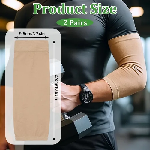 Miniatura 2 de 2 pares de mangas protectoras de compresión para el antebrazo para mujer, manga protectora de compresión para el antebrazo para mujeres y hombres