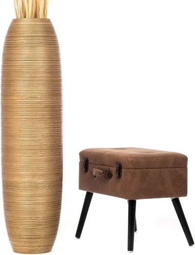 Miniatura 22 de Leewadee Jarrón grande negro para decoración del hogar, de madera, de 26 pulgadas de alto, decoración de granja, soporte para flores para plantas