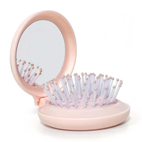 Miniatura 9 de Cepillo de pelo con espejo, juego de espejo compacto y mini cepillo de pelo, cepillo plegable para mujer, regalos para mujer, verde