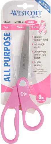 Miniatura 6 de Westcott 15387 Tijeras de acero inoxidable de 8 pulgadas con cinta rosa para oficina y hogar
