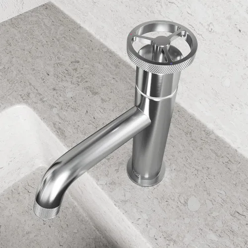 Miniatura 4 de VIGO Cass - Grifo de baño de un solo orificio de 8 pulgadas de alto en níquel cepillado VG01046BN
