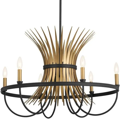 Miniatura 8 de Kichler Baile - Candelabro de 6 luces de 29 pulgadas en latón natural y negro
