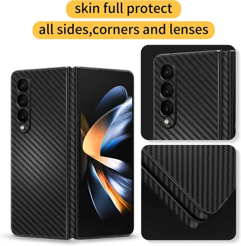 Miniatura 3 de Para Samsung Galaxy Z Fold 5 Skin Wrap Phone Sticker Fibra de Carbono 3M Vinilo Ultra Delgado Ultraligero Etiqueta Protector de Vidrio Película