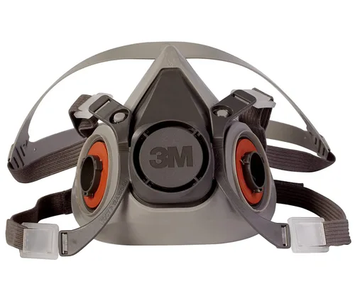 3M Respirador reutilizable de media cara 6200, NIOSH, arnés de cuatro puntos, ajuste cómodo, compatible con aire suministrado de doble línea,