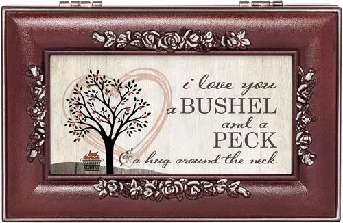 Miniatura 2 de Cottage Garden Love You Bushel Peck Hug - Caja de música de palisandro pequeña con texto en inglés "You are My Sunshine