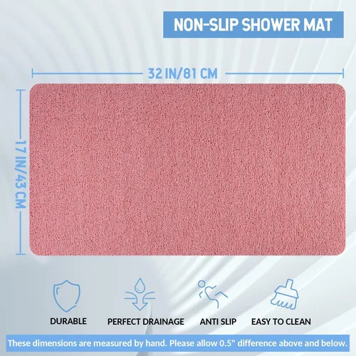 Miniatura 180 de Hargiis - Tapete antideslizante de secado rápido para tina y ducha, tapete exfoliante para pies, para baño, cocina u hotel, beige, 24 x 16 pulgadas