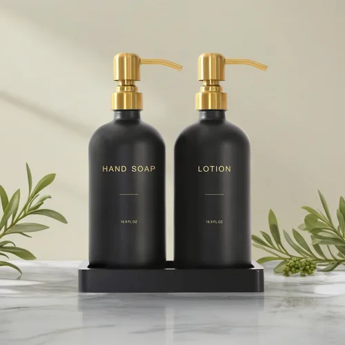 Miniatura 5 de Prus Waso Juego de Dispensador de Jabón para Baño, Dispensador de Manos y Loción con Bomba de Acero Inoxidable, Perfecto para Decoración de Baño