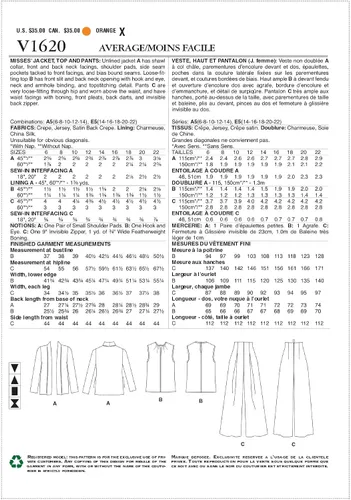 Miniatura 2 de Vogue V1620E5 - Chaqueta sin forro para mujer, parte superior y pantalones holgados, patrones de costura por Tom y Linda Platt, tallas 14-22