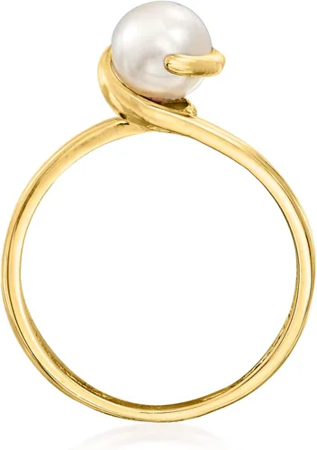 Miniatura 4 de Ross-Simons Anillo de perlas cultivadas de 0.236in en oro amarillo de 14 quilates