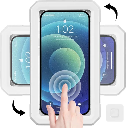 Miniatura 8 de Soporte para teléfono de ducha, resistente al agua, montaje en la pared, rotación de 360°, alta sensibilidad, pantalla táctil, soporte para teléfono