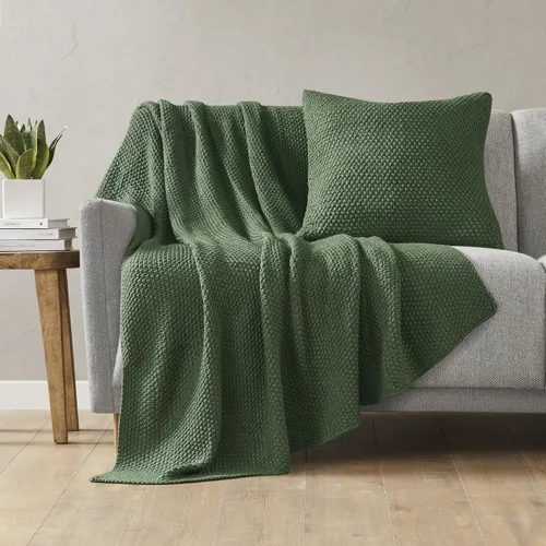 Miniatura 13 de INK+IVY Manta de punto Bree para cama, sofá y sillón, ligera, transpirable, suave y acogedora para verano, tamaño King (108 x 90 pulgadas)