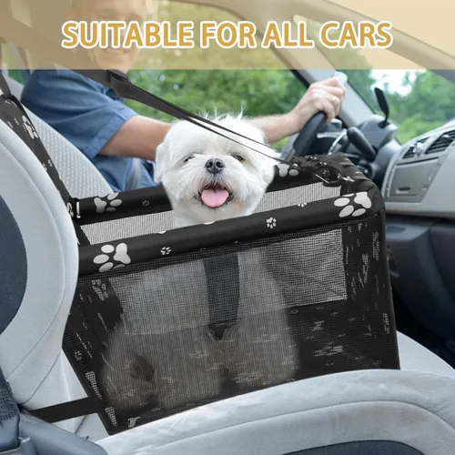 Miniatura 6 de Asiento de coche para perro, asiento elevador plegable para perro, impermeable, transpirable, bolsa de viaje Oxford para perros pequeños a medianos