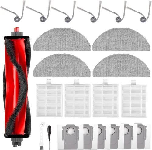 Paquete de 23 accesorios para robot de vacío Roborock Q7 M5 / Q7 M5+ / Q7 L5 / Q7 L5+, piezas de repuesto, 1 cepillo principal, 4 almohadillas de