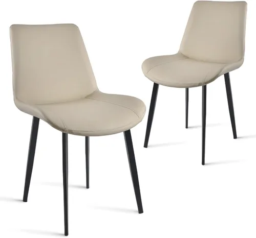 Miniatura 30 de Sillas de Comedor, Sillas de Comedor Modernas de Cuero PU, Sillas de Comedor con Patas de Metal Resistentes, Sillas de Cocina con Asiento Tapizado