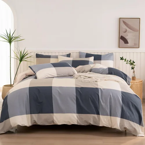 Miniatura 12 de Jane yre Funda de Edredón Queen de Flores de Microfibra Cepillada 3 Piezas Juego de Ropa de Cama Floral Queen Estilo Jardín Patrón Floral Azul Funda