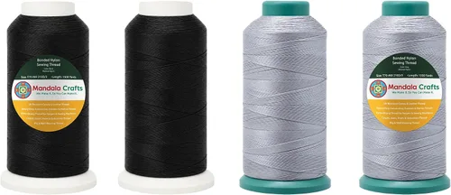 Miniatura 287 de Mandala Crafts - Hilo de nailon para coser cuero, tapicería, mezclilla y para trenzar el pelo; resistente, 1500 yardas, tamaño 69 T70 Marrón