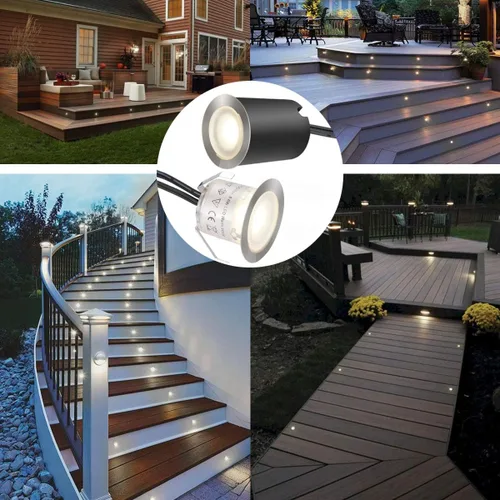 Miniatura 5 de Kits de luces LED empotrables para cubierta con carcasa protectora negra φ32mm, SMY en tierra iluminación de paisaje al aire libre IP67 impermeable