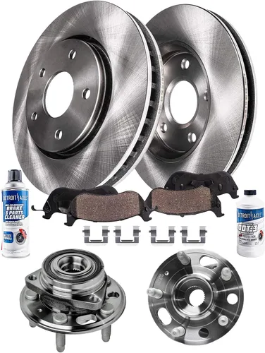 Miniatura 56 de Detroit Axle - Rotores de freno para Jeep Compass 2015-2022 Renegade 2016-2022 Fiat 500X 2016-2022, 2018, 2019, 2020, 2021. Reemplazo de rotores