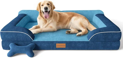 Miniatura 24 de CWAWZ Cama ortopédica para perros extra grandes, cama ortopédica para perros con espuma viscoelástica de gel refrescante, cama impermeable para Negro
