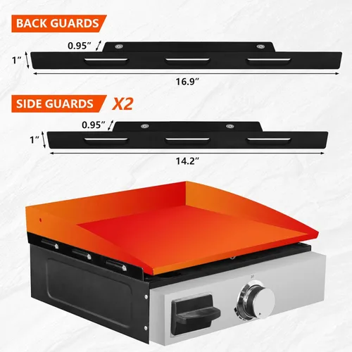 Miniatura 5 de Protectores de viento 2025 para plancha Blackstone de 17 pulgadas, accesorios de plancha Blackstone, pantalla de viento de acero inoxidable