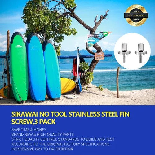 Miniatura 7 de Tornillo de aleta de acero inoxidable 316, sin herramienta, compatible con longboard y S-UP accesorios de surf, paquete de 2