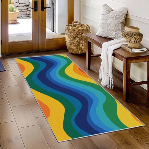 Miniatura 12 de Black and White Striped Runner Rug 2x4 Small - Hallway Runner Rug Stripe Pattern, Non Slip, Washable, Black and White Striped Home Decor Carpet for