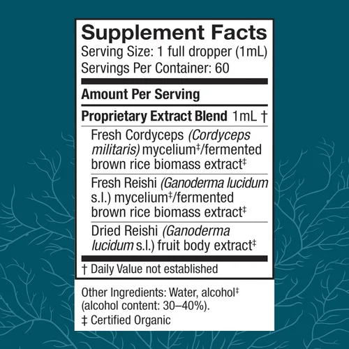 Miniatura 2 de Host Defense, Extracto de CordyChi, reducción del estrés y la fatiga, suplemento de hongos con Cordyceps y Reishi, liso, 2 onzas líquidas