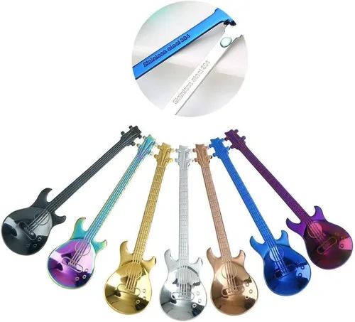Miniatura 3 de COMIART - Cucharas de té de acero inoxidable 18/10 de 4.7 pulgadas, para mezclar guitarra, café, té, saludable, elegante, multifuncional, para café
