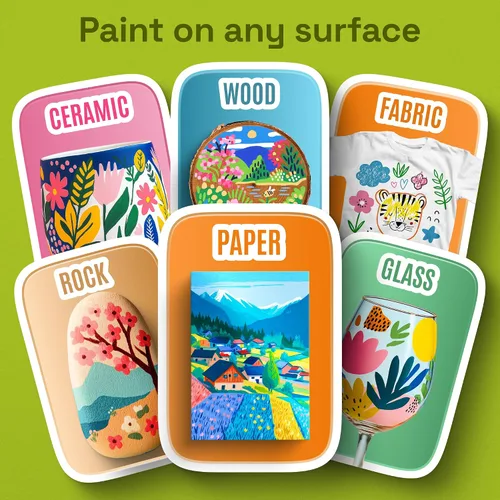 Miniatura 4 de ARTISTRO 72 marcadores de pintura acrílica, bolígrafos de pintura de doble punta + pincel fino ideal para caligrafía, perfectos para tela, rocas