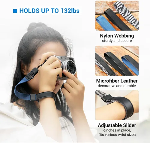 Miniatura 8 de Correa de muñeca para cámara con liberación rápida, correa de mano ajustable para cámara Canon EOS R8 R10 R50 R5 R6 Mark III II V R7 T7i ZS99