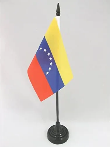 Miniatura 92 de Bandera de mesa de Anguila de 4 x 6 pulgadas, bandera de escritorio británica de Anguila, 5.9 x 3.9 in, palo y base de plástico negro AZ FLAG