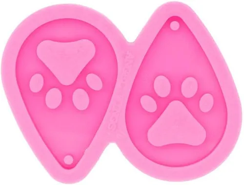 Miniatura 3 de Angel Wings Moldes de resina de silicona con forma de gota de agua con pata de oso hueca, moldes de resina epoxi para aretes, joyería de resina