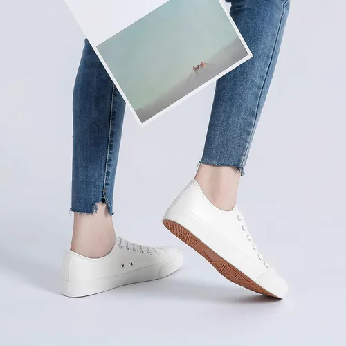 Miniatura 5 de Zapatos de lona para mujer zapatos de tenis de caña baja con cordones