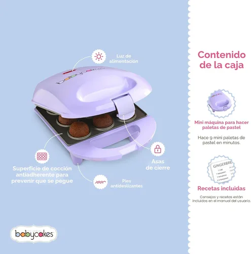 Miniatura 3 de Máquina para preparar Cake Pop Babycakes, Lila