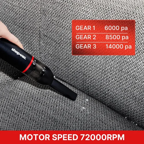 Miniatura 5 de Shop-Vac Aspiradora de coche y plumero 2 en 1, aspiradora inalámbrica portátil de soplado/succión de 14000 Pa, mini soplador, portátil y ligero