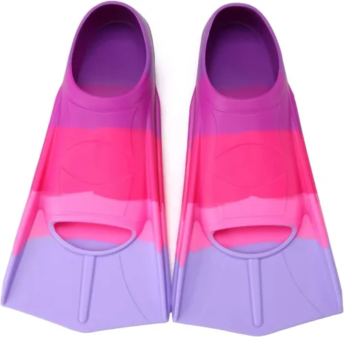 Miniatura 50 de Aletas de natación para niños, aletas cortas para niños y jóvenes, aletas de natación para entrenamiento de natación para niños, niñas, niños Azul