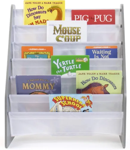 Miniatura 5 de Humble Crew - Estantería para niños de 6 niveles, organizador de estanterías para libros, armario extra grande para niños pequeños con bolsillos