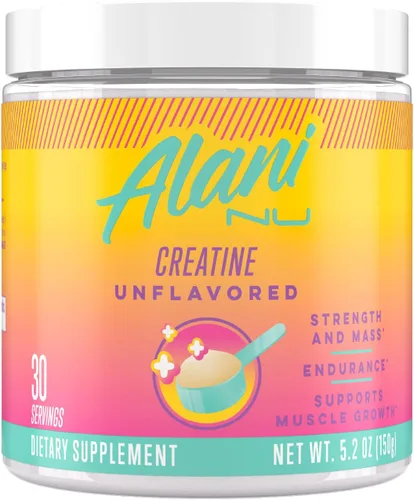 Alani Nu Monohidrato de creatina en polvo | Sin sabor | Creatina en polvo micronizada | Sin gluten | Sin azúcar | Vegano | 30 porciones
