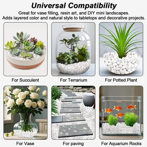 Miniatura 15 de Piedras decorativas para plantas en maceta, piedras de río Virekm, guijarros ornamentales decorativos, grava de piedras para paisajismo de jardín
