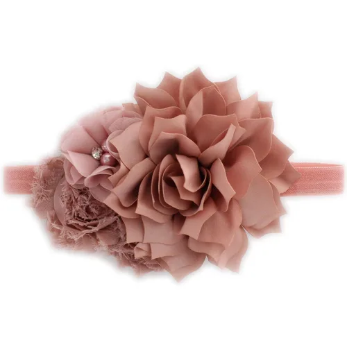 Miniatura 14 de My Lello Diadema Shabby Tela Flor Cluster Bebé - Bebé - Niño Pequeño - Niña Elástico Mineral Hielo, Hielo mineral