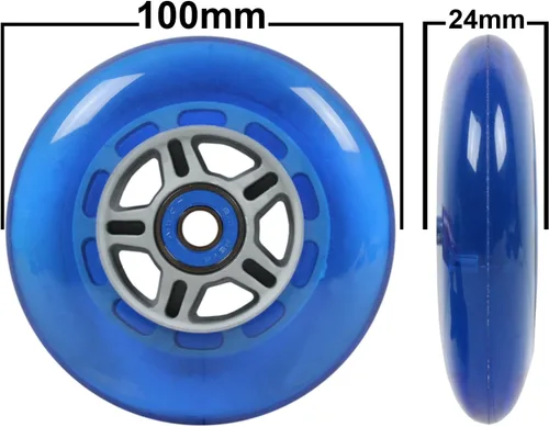 Miniatura 4 de TGM Skateboards Ruedas de repuesto para scooter, rodamientos ABEC 7, empuñaduras de manillar Azul/Azul
